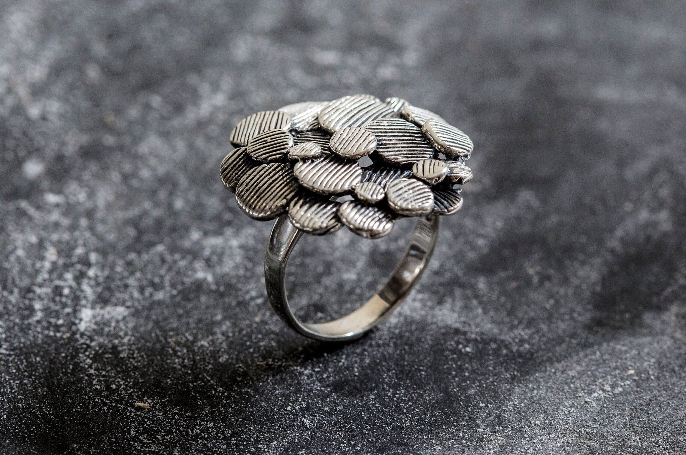 Flower Ring, Statement Ring, Solid Silver Ring, Silver Flower Ring, Artistic Ring, Unique Ring, Sterling Silver Ring, Flower Design, Flower