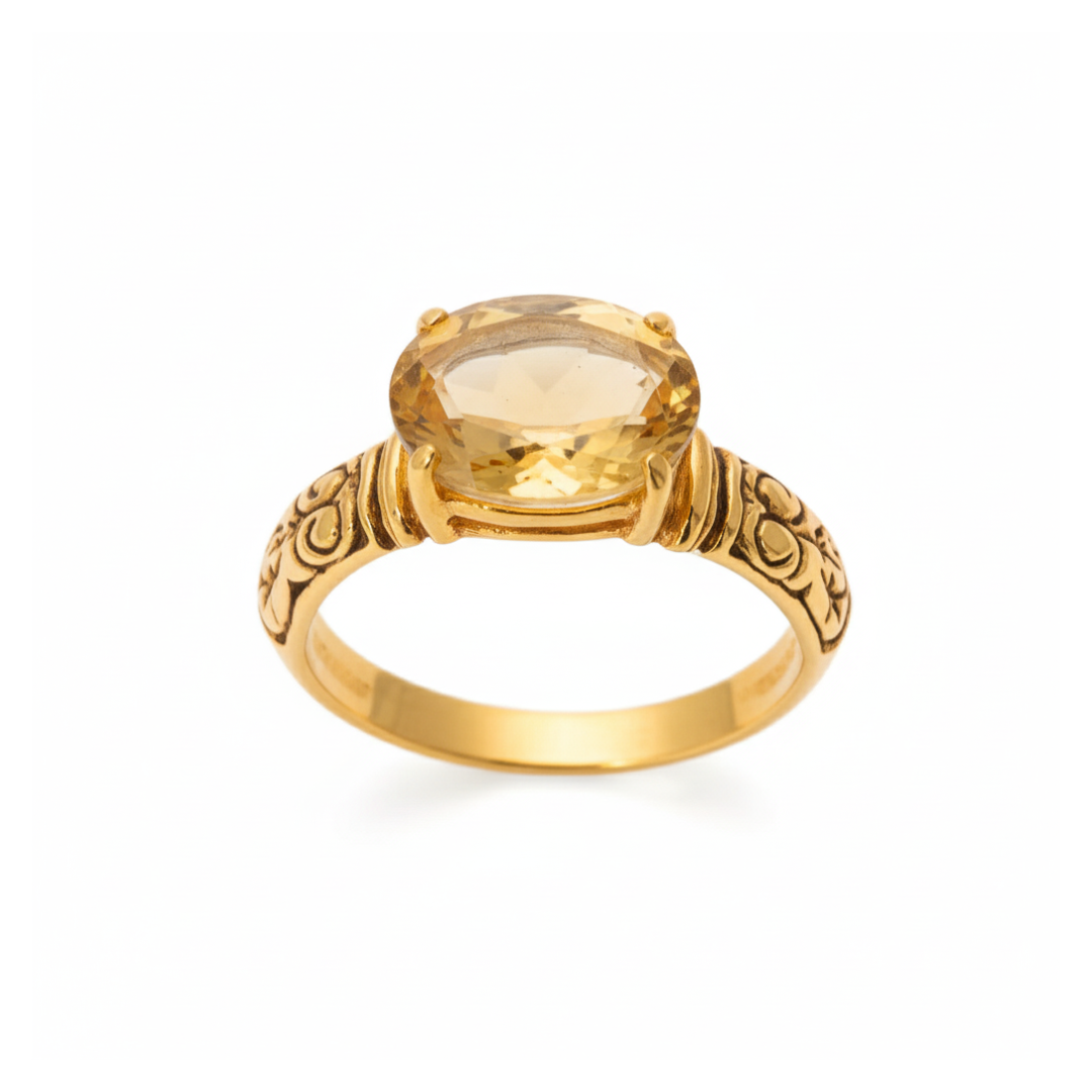 Stunning 18k Gold Vermeil Ring featuring Natural Citrine, a meaningful gift for November birthdays and special moments.