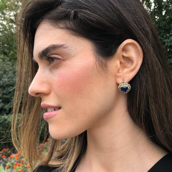 Heart Earrings, Amethyst Earrings, Natural Amethyst, February Birthstone, Unique Earrings, February Earrings, Silver Earrings, Amethyst