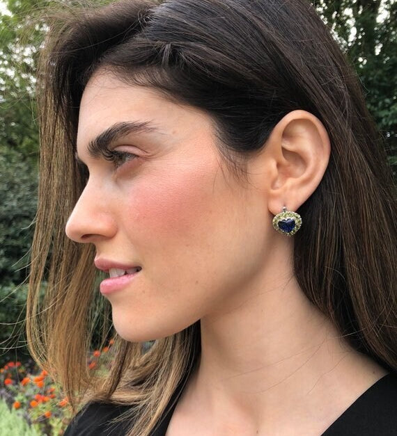 Heart Earrings, Amethyst Earrings, Natural Amethyst, February Birthstone, Unique Earrings, February Earrings, Silver Earrings, Amethyst