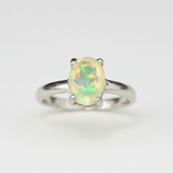 Charming Fire Opal Ring in 925 Sterling Silver, ideal for birthdays and perfect for adding sparkle to everyday looks.