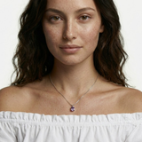 Purple Amethyst Necklace - Natural Amethyst Necklace - Purple Oval Pendant