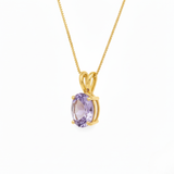 Stylish 18k Gold Vermeil Pendant showcasing a natural purple amethyst, ideal February birthstone gift for loved ones.