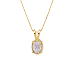 Beautiful 18k Gold Vermeil Amethyst Pendant with a stunning purple gemstone, symbolizes peace and clarity for everyday elegance.