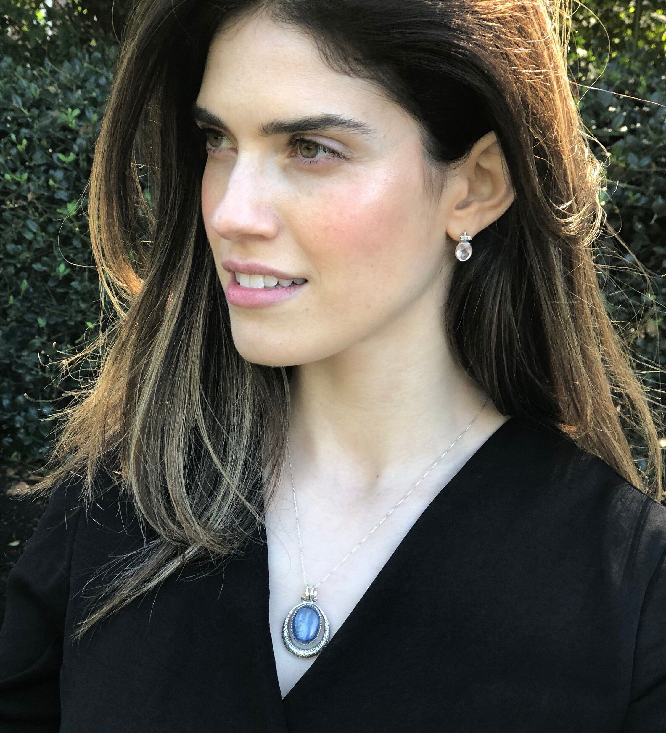 Unique Blue Pendant, Natural Kyanite, Blue Kyanite Pendant, Artistic Pendant, African Kyanite, Vintage Blue Pendant, Silver Pendant, Kyanite