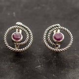 Ruby Earrings, Natural Ruby, Natural Ruby Earrings, July Birthstone, Silver Earrings, Vintage Earrings,Artistic Earrings,Birthstone Earrings (559078392)