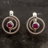 Ruby Earrings, Natural Ruby, Natural Ruby Earrings, July Birthstone, Silver Earrings, Vintage Earrings,Artistic Earrings,Birthstone Earrings (559078392)