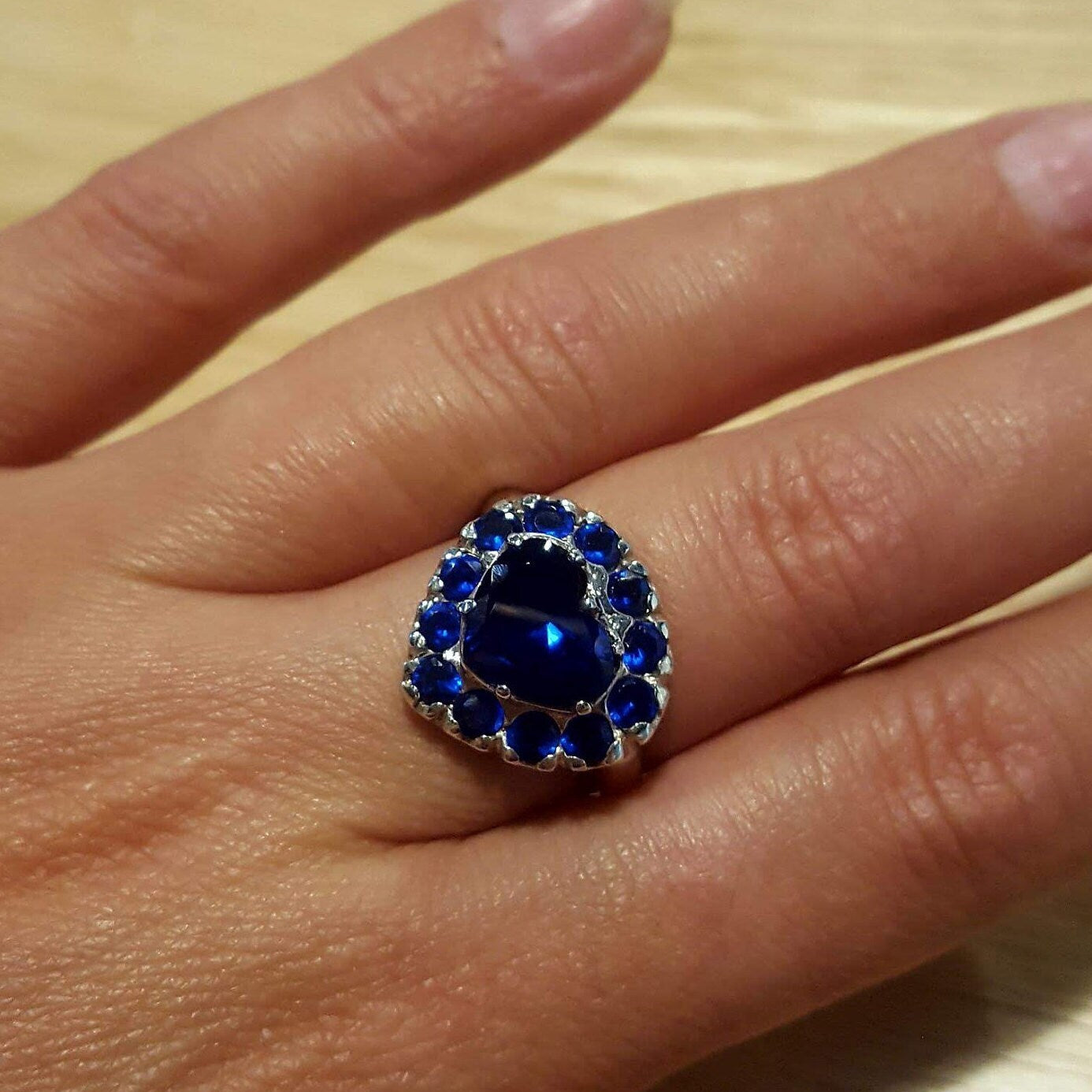 Created Sapphire Ring in 925 Sterling Silver, perfect September birthstone gift for sincerity and faithfulness. Ideal for any occasion.