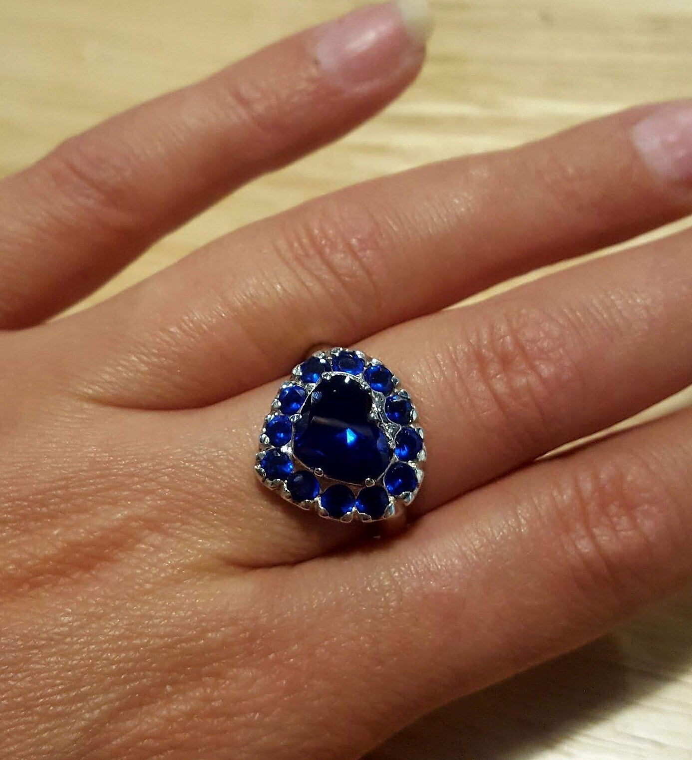 Created Sapphire Ring in 925 Sterling Silver, perfect September birthstone gift for sincerity and faithfulness. Ideal for any occasion.