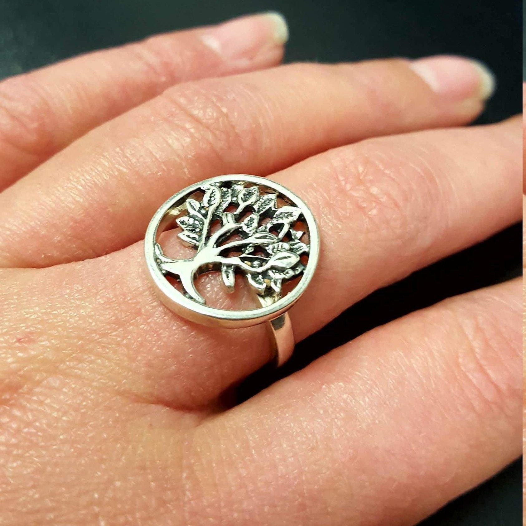 Silver Tree Ring, Family Ring, Tree of Life, Solid Silver Ring, Statement Ring, Artistic Ring, Silver Artisan Ring, Ring of Life, Tree Ring