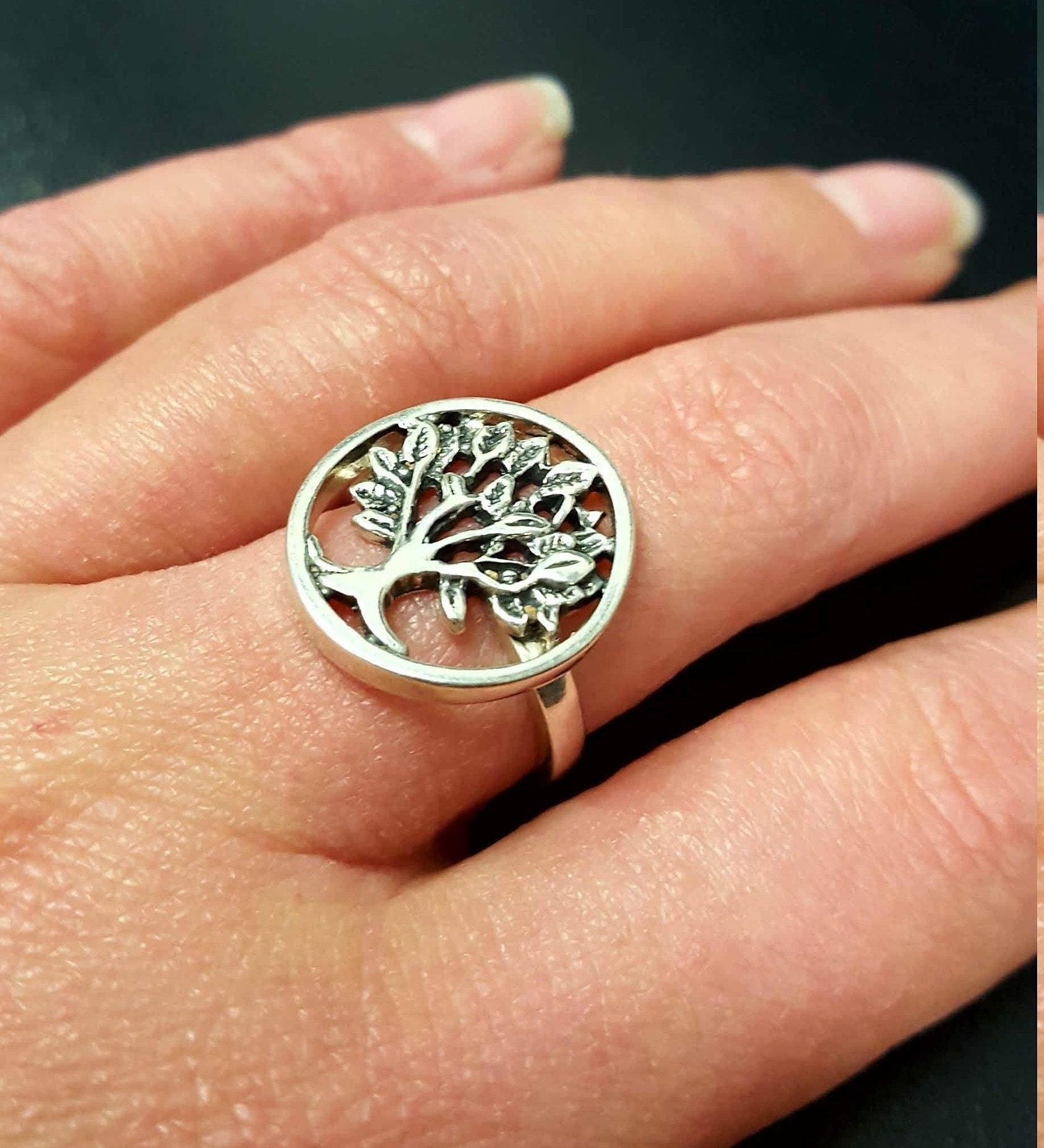 Silver Tree Ring, Family Ring, Tree of Life, Solid Silver Ring, Statement Ring, Artistic Ring, Silver Artisan Ring, Ring of Life, Tree Ring
