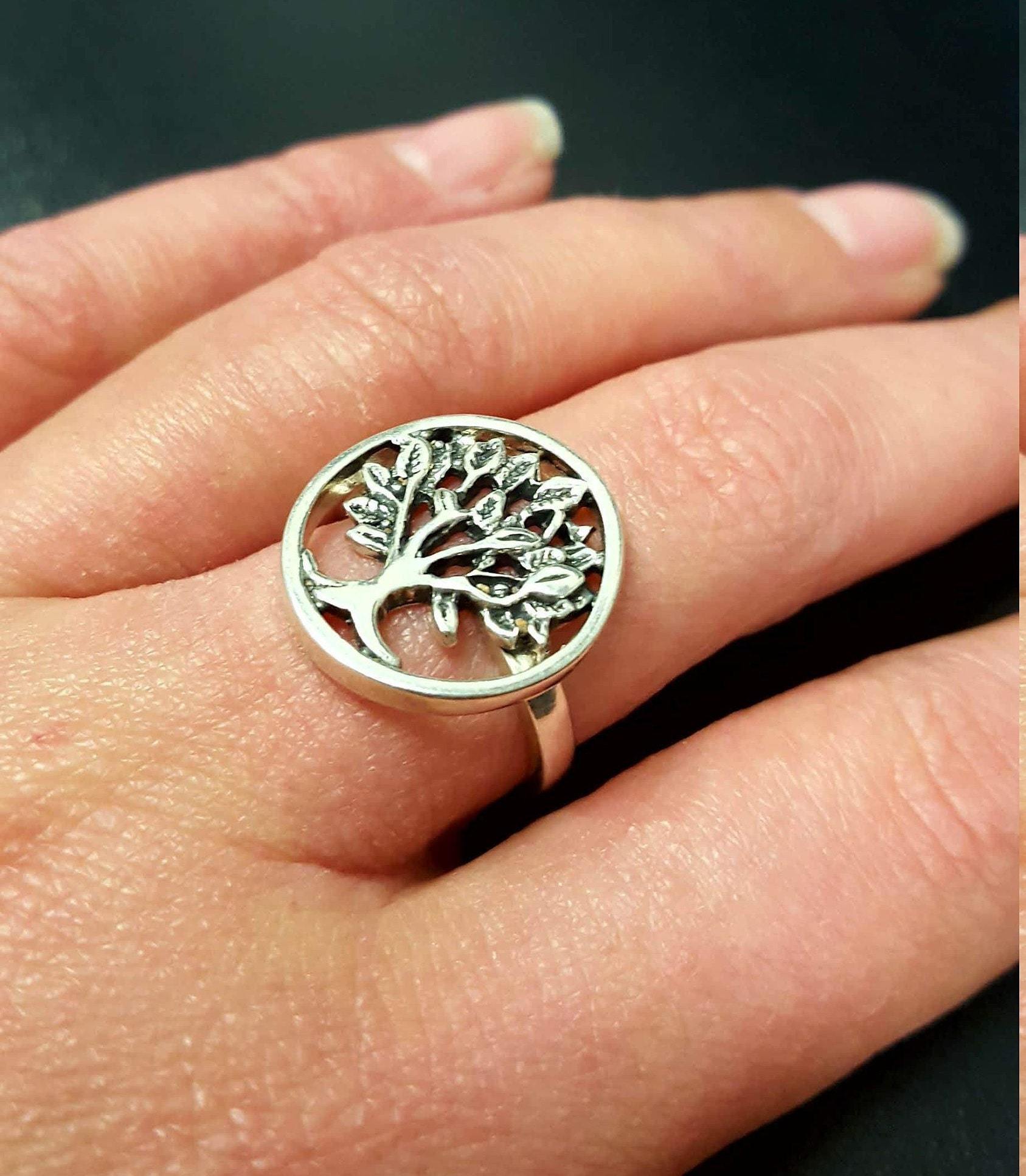 Silver Tree Ring, Family Ring, Tree of Life, Solid Silver Ring, Statement Ring, Artistic Ring, Silver Artisan Ring, Ring of Life, Tree Ring