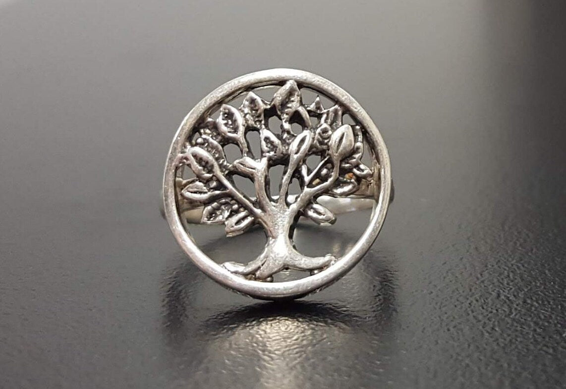 Silver Tree Ring, Family Ring, Tree of Life, Solid Silver Ring, Statement Ring, Artistic Ring, Silver Artisan Ring, Ring of Life, Tree Ring