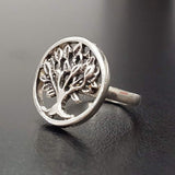 Gold Tree Ring - Tree of Life Ring - Vintage Round Ring
