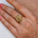 Silver Tree Ring - Tree of Life Ring - Round Statement Ring