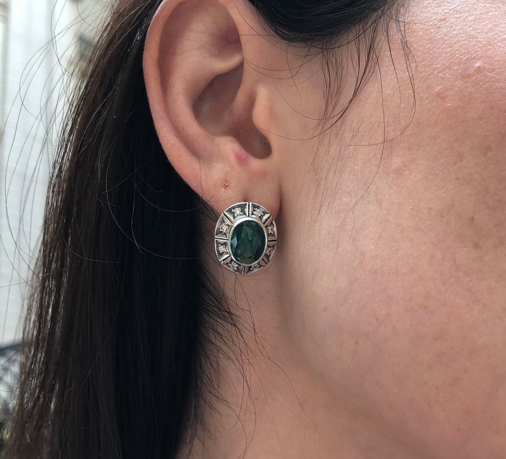 Citrine Earrings, Natural Citrine, November Birthstone, Tribal Earrings, Stud Earrings, Citrine Studs, Vintage Earrings, 925 Silver Earrings