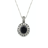 Gold Onyx Pendant - Natural Onyx Necklace - Black Vintage Pendant
