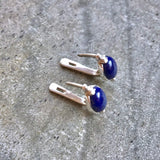 Lapis Earrings, Lapis Lazuli, Blue Earrings, December Birthstone, Vintage Blue Earrings, Vintage Earrings, Stackable, Silver Earrings, Lapis