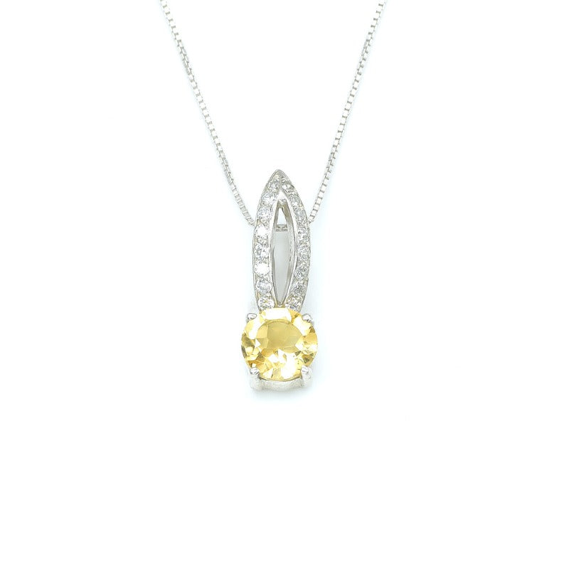 Citrine Pendant, Yellow Citrine Pendant, Natural Citrine Necklace, November Pendant, Wedding Pendant, Citrine Necklace, Dainty Pendant, 925