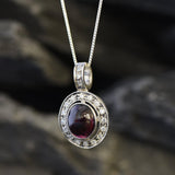 Garnet Pendant, Red Garnet Necklace, Natural Red Garnet, January Birthstone, January Pendant, Oval Garnet, Silver Red Garnet, Solid Silver