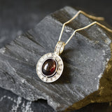 Garnet Pendant, Red Garnet Necklace, Natural Red Garnet, January Birthstone, January Pendant, Oval Garnet, Silver Red Garnet, Solid Silver