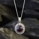 Garnet Pendant, Red Garnet Necklace, Natural Red Garnet, January Birthstone, January Pendant, Oval Garnet, Silver Red Garnet, Solid Silver