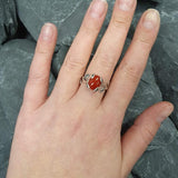 Carnelian Ring - Red Branch Ring - Olive Leaf Ring