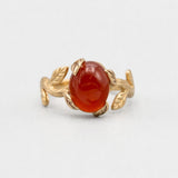 Carnelian Ring - Red Branch Ring - Olive Leaf Ring