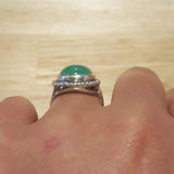 Chrysoprase Statement Ring - Green Gemstone Ring - Chrysoprase Bezel Ring