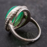 Chrysoprase Statement Ring - Green Gemstone Ring - Chrysoprase Bezel Ring