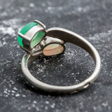 Graceful 925 Sterling Silver Opal Ring showcasing Natural White Australian Opal, a timeless gift for October celebrations.