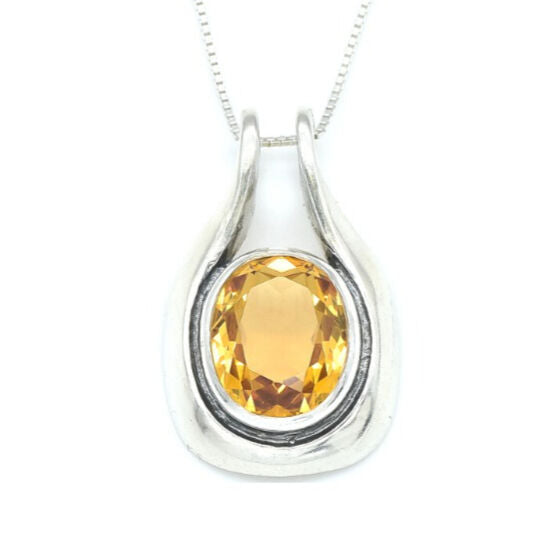 Citrine Pendant, Natural Citrine Pendant, November Birthstone Pendant, Large Citrine Pendant, November Pendant, Vintage Pendants, Citrine