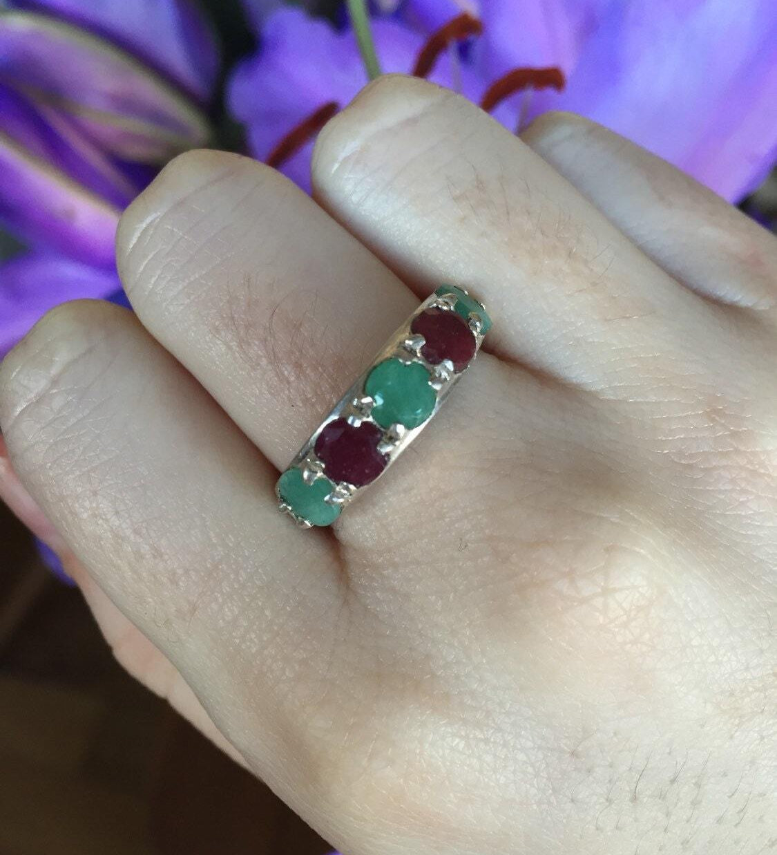Elegant 925 Sterling Silver ring featuring a round Natural Emerald, perfect for May birthdays and everyday wear.