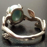 Leaf Larimar Ring - Genuine Larimar Ring - Boho Leaf Ring