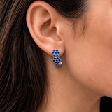Cluster Sapphire Earrings in 925 Sterling Silver, perfect September Birthstone gift for sincerity and everyday elegance.