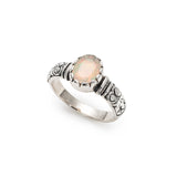 Boho Opal Ring - Genuine Fire Opal Ring - Solitaire Tribal Band