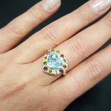 Blue Heart Ring - Blue Topaz Ring - December Birthstone Ring