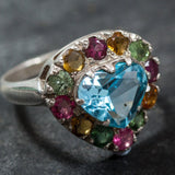 Blue Heart Ring - Blue Topaz Ring - December Birthstone Ring