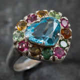 Blue Heart Ring - Blue Topaz Ring - December Birthstone Ring