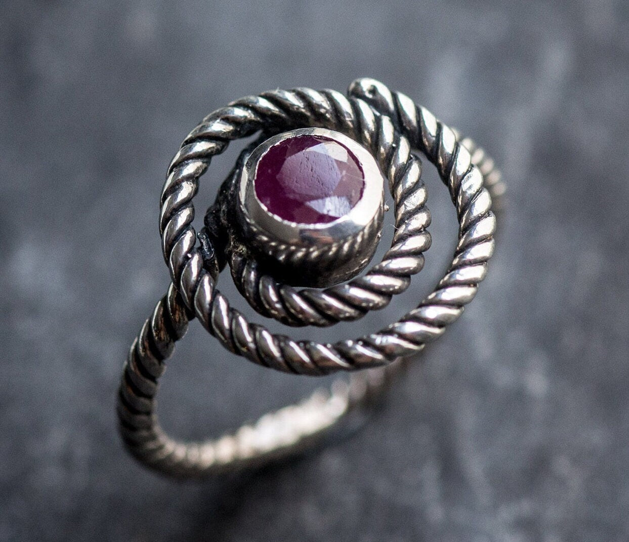 Natural Ruby Ring made in 925 Sterling Silver with Round Natural Red Ruby in Bezel setting, July Birthstone gift idea, symbolizes nobility, purity, and passion, ideal for everyday wear and perfect for birthday gifting and special occasions.