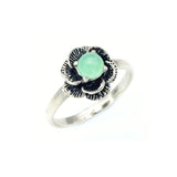 Chrysoprase Ring - Vintage Flower Rings - Rose Ring