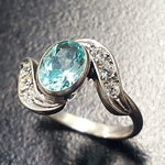 Blue Aquamarine Ring, Created Aquamarine, Blue Diamond Ring, Vintage Rings, Aqua Ring, Blue Vintage Ring, Blue Aqua Ring, Solid Silver Ring