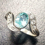 Blue Aquamarine Ring, Created Aquamarine, Blue Diamond Ring, Vintage Rings, Aqua Ring, Blue Vintage Ring, Blue Aqua Ring, Solid Silver Ring