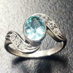 Blue Aquamarine Ring, Created Aquamarine, Blue Diamond Ring, Vintage Rings, Aqua Ring, Blue Vintage Ring, Blue Aqua Ring, Solid Silver Ring