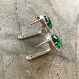 Victorian Emerald Earrings - Emerald Statement Studs - Halo Emerald Earrings