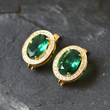 Emerald Earrings, Antique Earrings, Vintage Earrings, Created Emerald, Diana Earrings, Princess Diana, Antique Emerald, Silver Earrings(1)