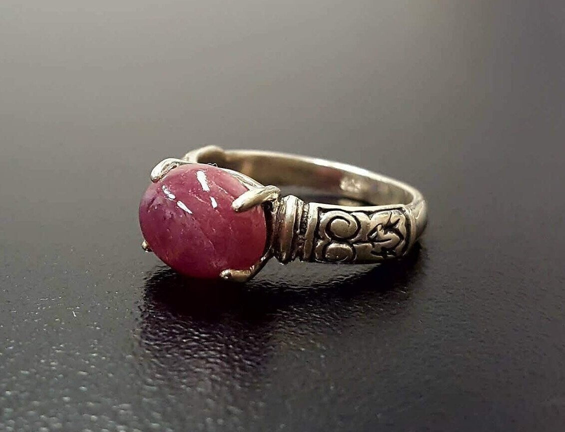Natural Ruby Ring made in 925 Sterling Silver with Oval Natural Red Ruby in Prong setting, July Birthstone gift idea, symbolizes nobility, purity, and passion, ideal for everyday wear and perfect for birthday gifting and special occasions.