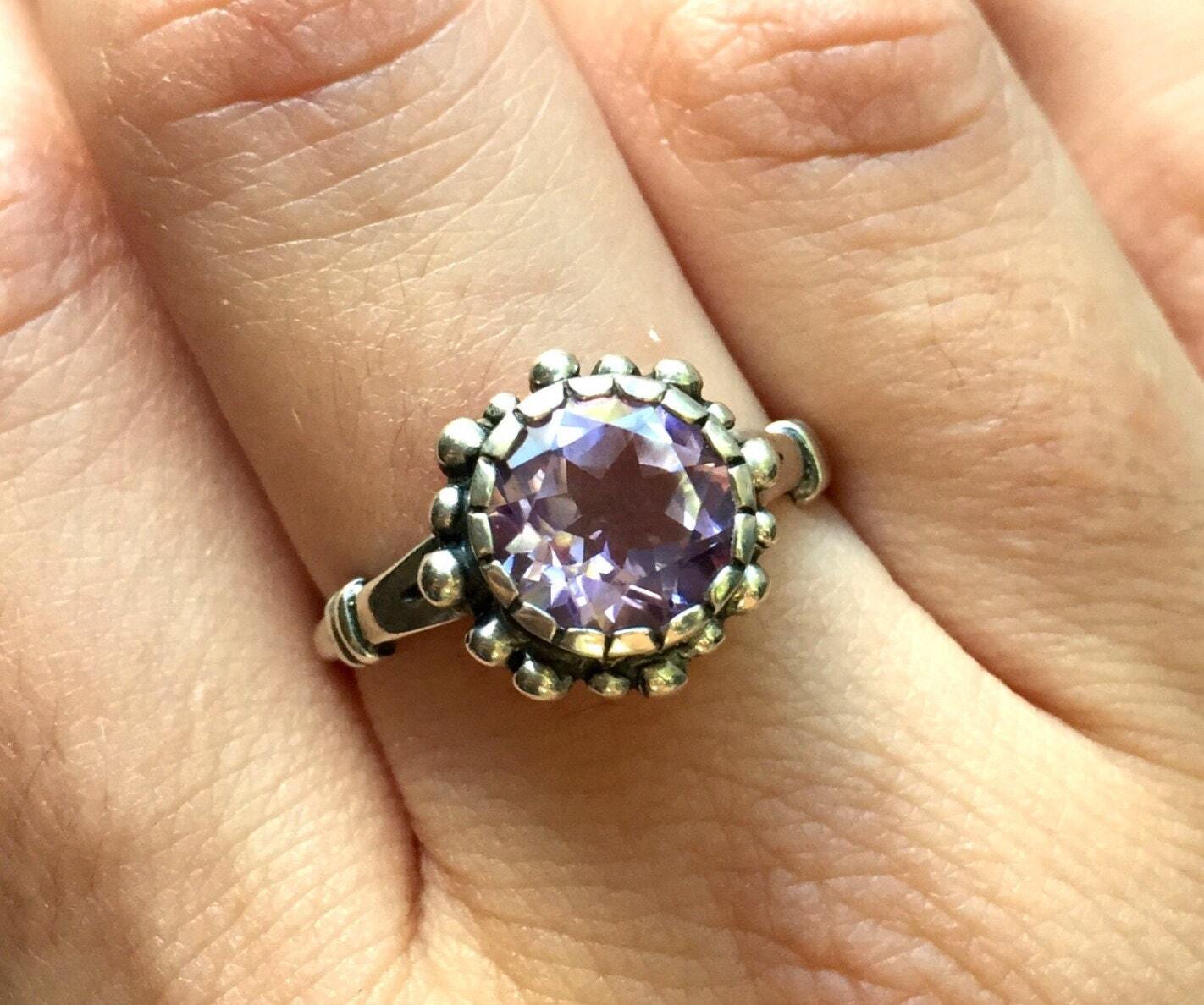Amethyst Ring, Natural Amethyst, February Birthstone, Vintage Ring, February Ring, 3 Carats, Purple Ring, Purple Stone, Solid Silver Ring