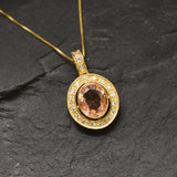Pink Morganite Necklace - Victorian Princess Pendant - Pink Vintage Necklace