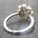 White Flower Ring - Real Emerald Ring - Flower Moonstone Ring